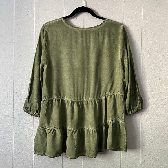 Como Vintage Babydoll Top Womens Small Sun Washed Embroidered Forest Fairy Boho - Picture 7 of 13